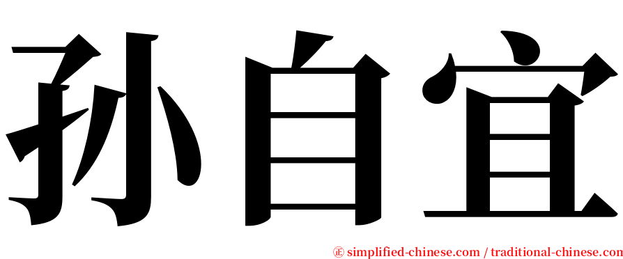 孙自宜 serif font