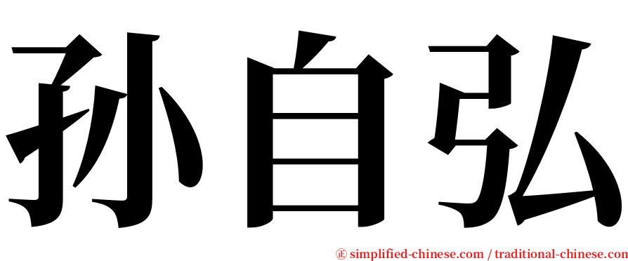 孙自弘 serif font