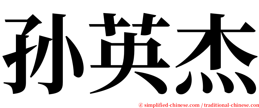 孙英杰 serif font