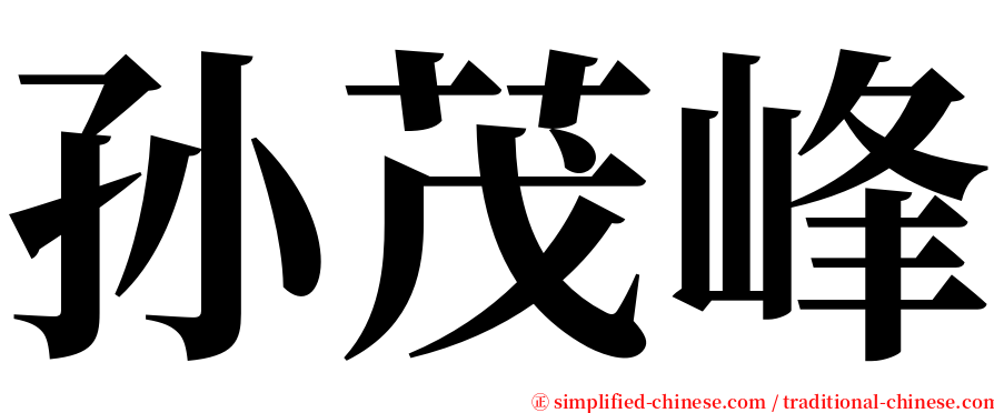 孙茂峰 serif font