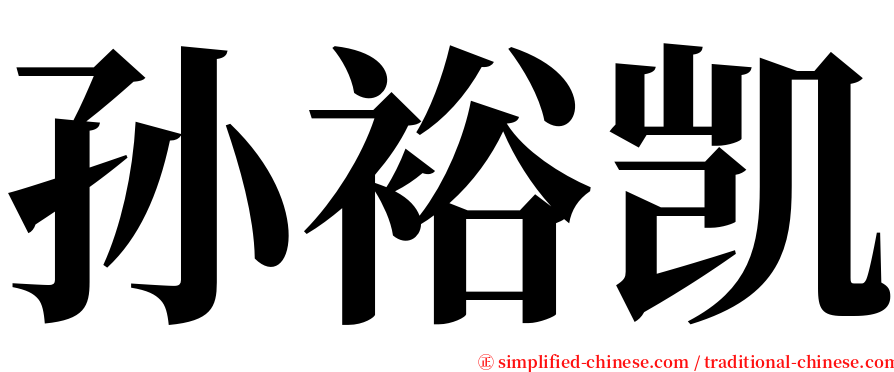 孙裕凯 serif font