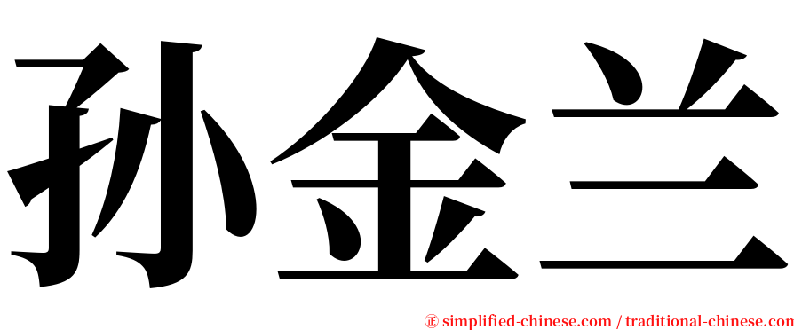 孙金兰 serif font