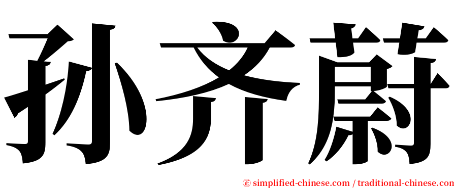 孙齐蔚 serif font