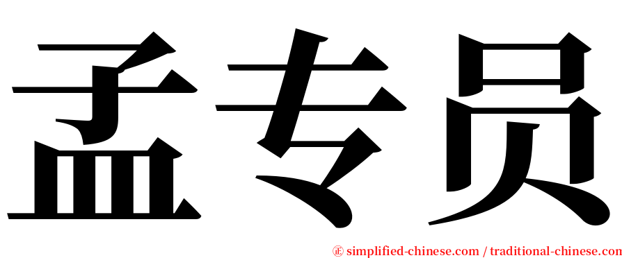 孟专员 serif font