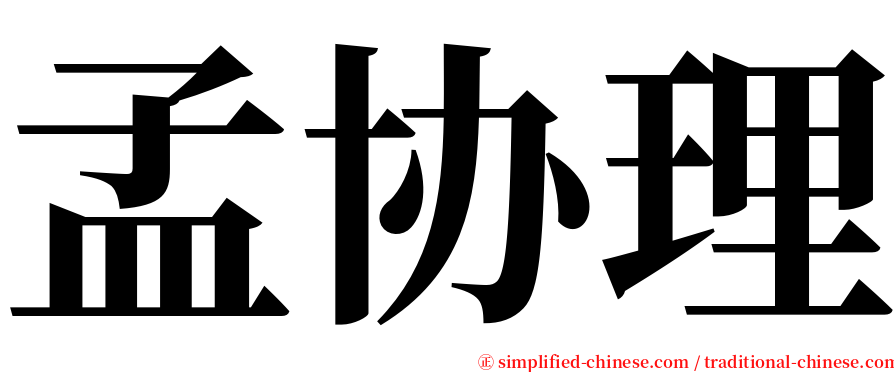 孟协理 serif font