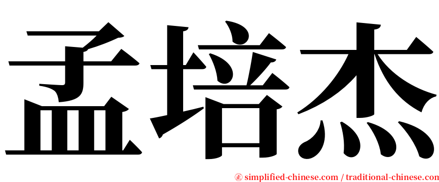 孟培杰 serif font