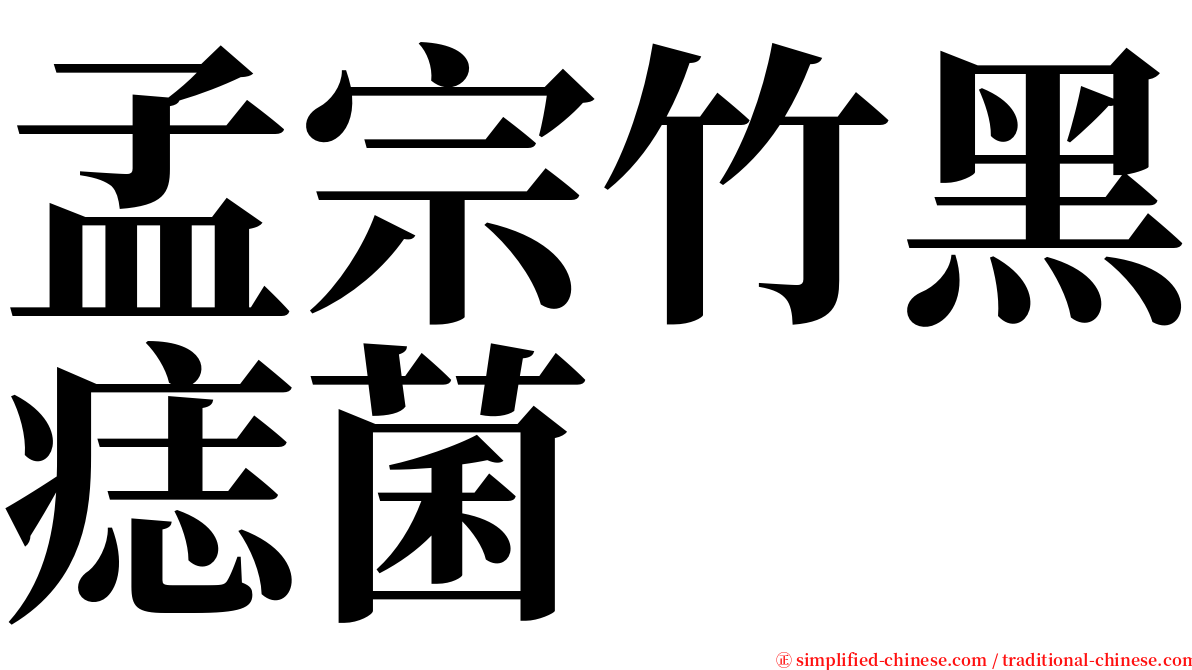 孟宗竹黑痣菌 serif font