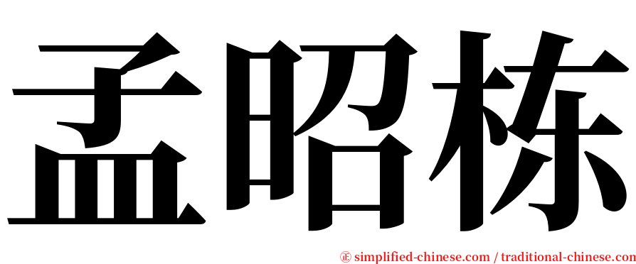 孟昭栋 serif font