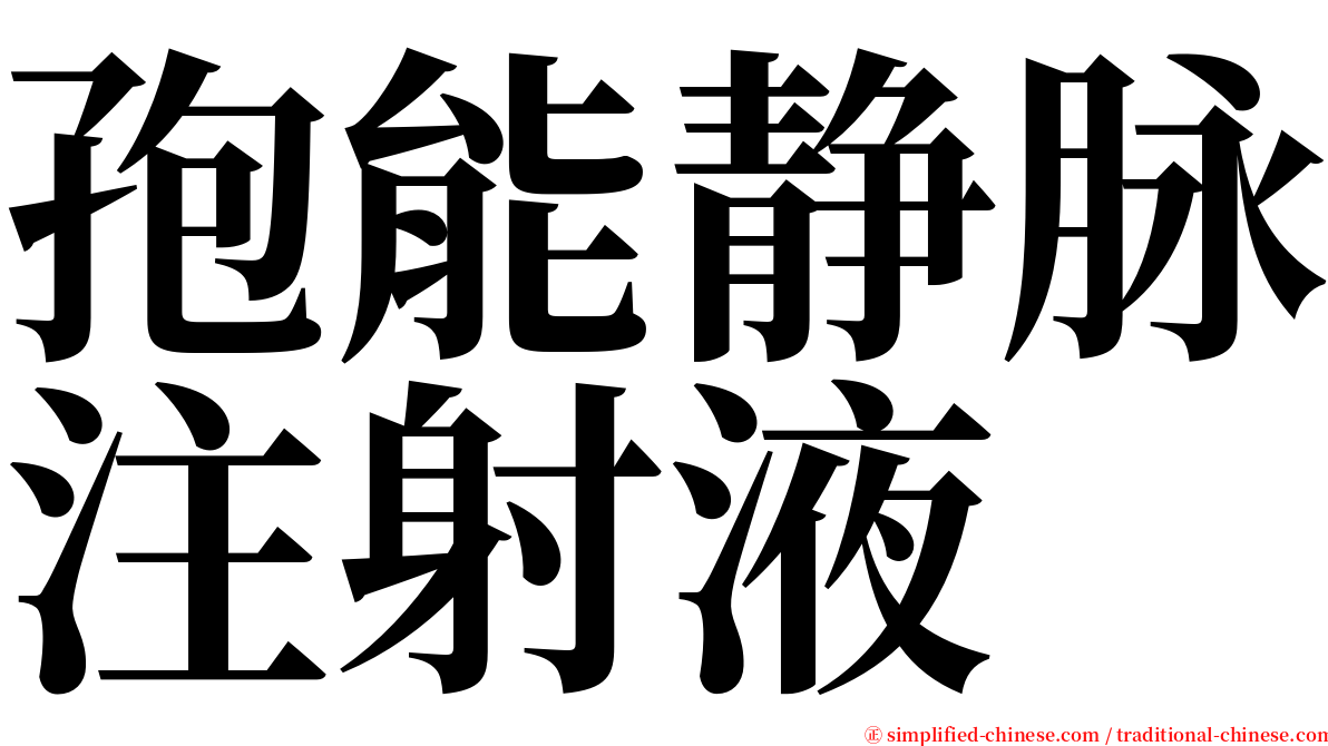 孢能静脉注射液 serif font