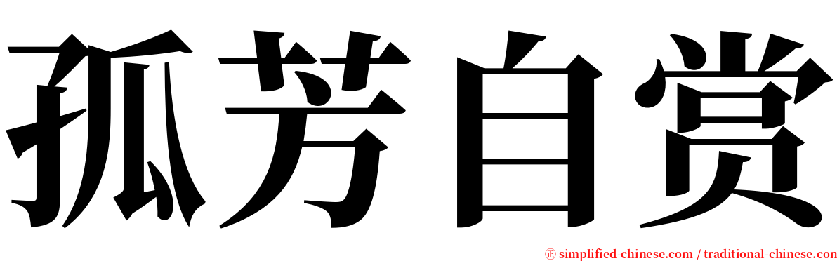 孤芳自赏 serif font