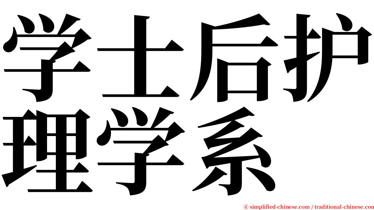 学士后护理学系 serif font