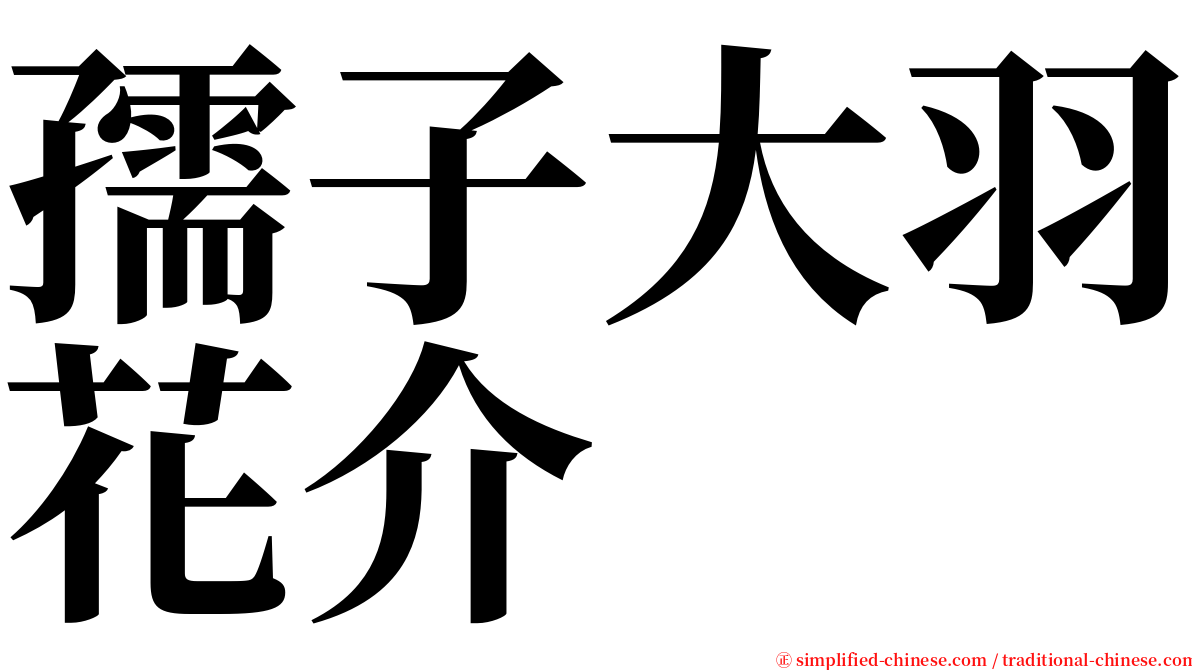 孺子大羽花介 serif font