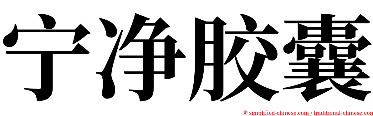 宁净胶囊 serif font