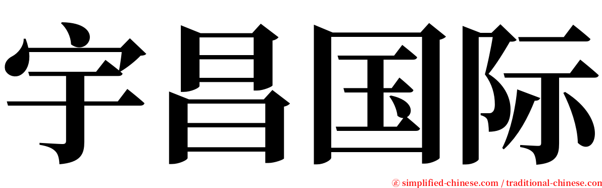 宇昌国际 serif font