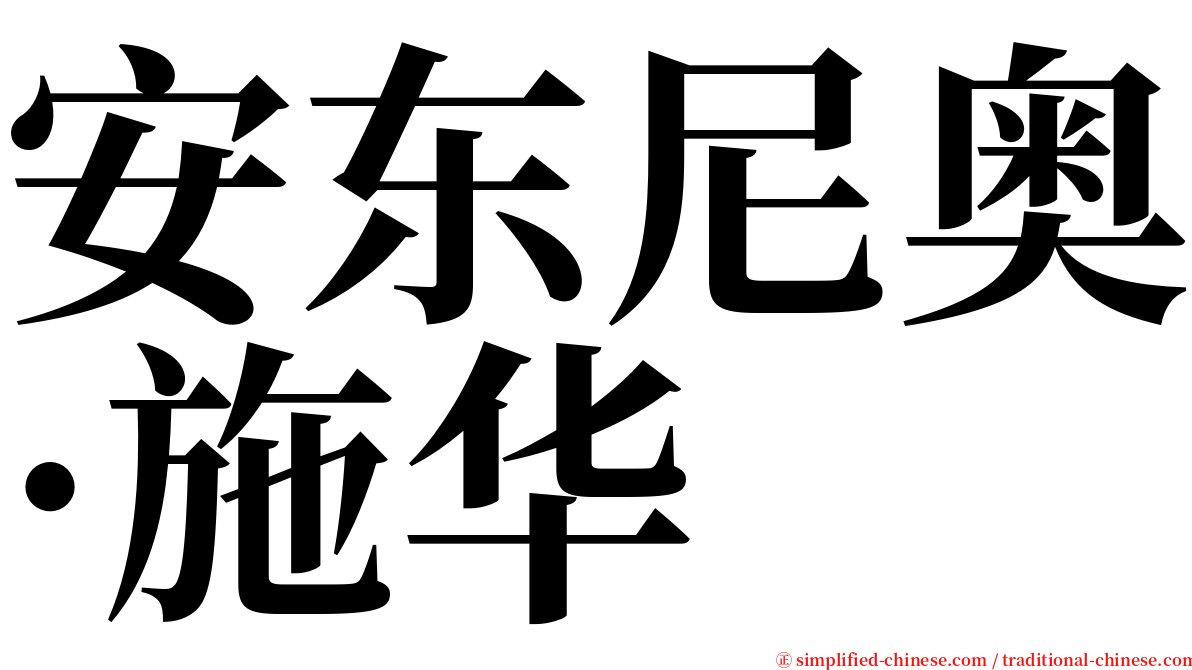 安东尼奥·施华 serif font