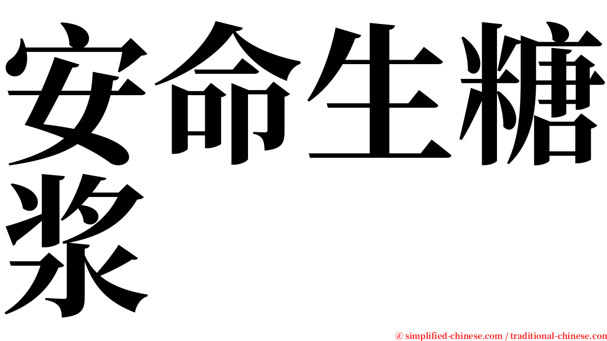 安命生糖浆 serif font