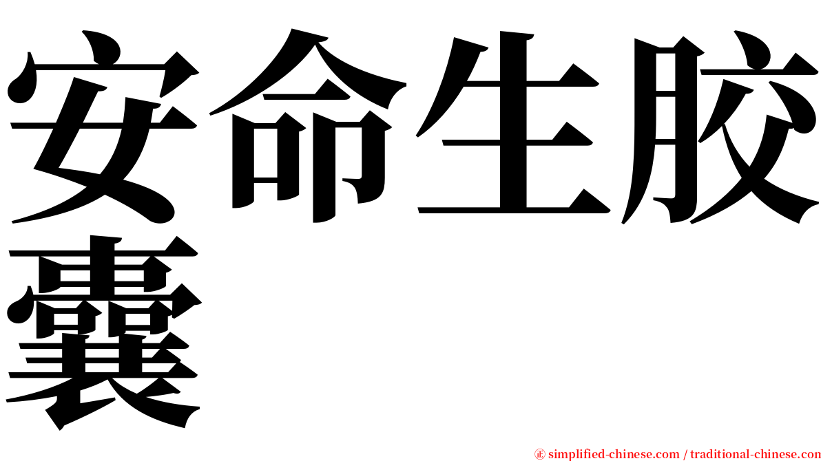 安命生胶囊 serif font