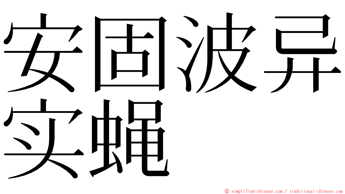 安固波异实蝇 ming font