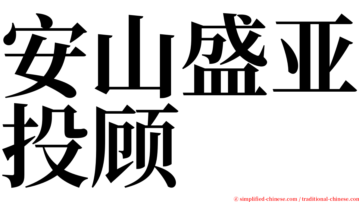 安山盛亚投顾 serif font