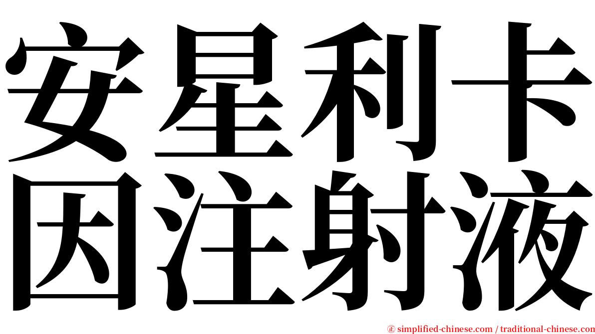 安星利卡因注射液 serif font