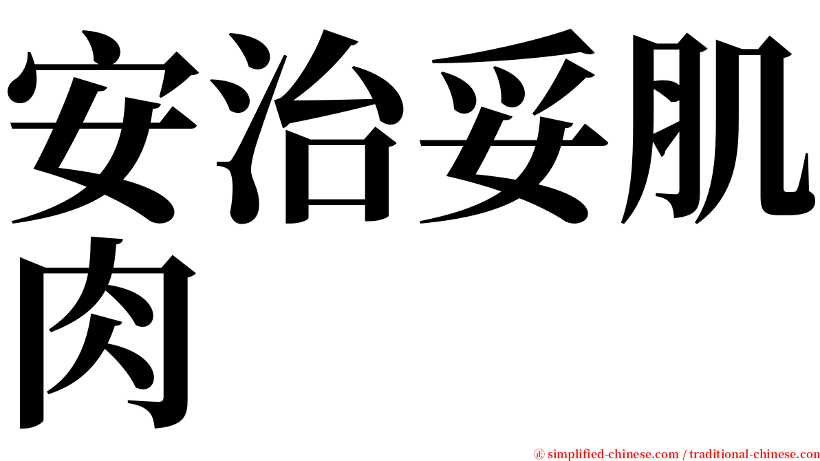 安治妥肌肉 serif font