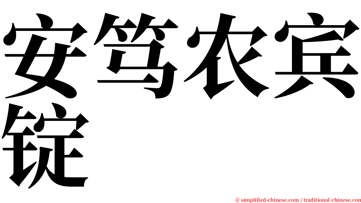 安笃农宾锭 serif font