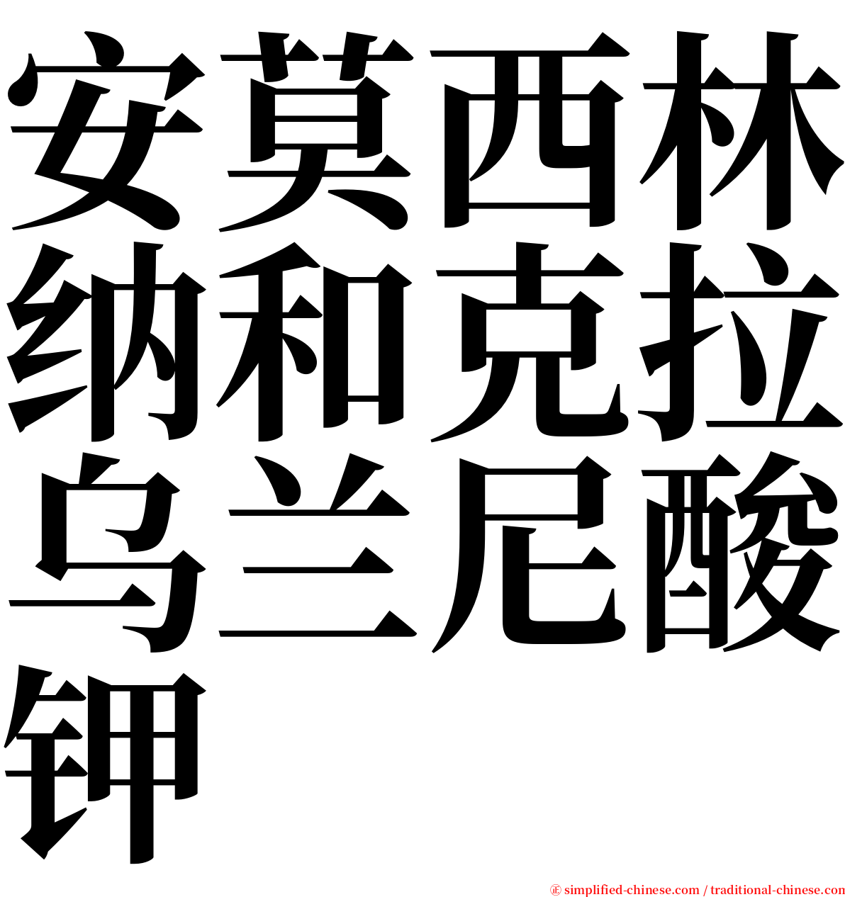 安莫西林纳和克拉乌兰尼酸钾 serif font