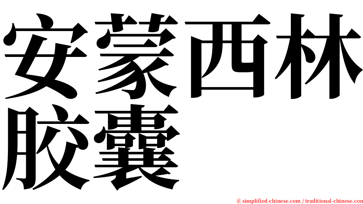 安蒙西林胶囊 serif font