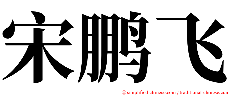 宋鹏飞 serif font