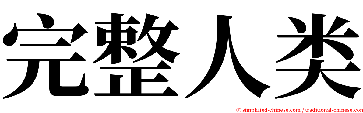 完整人类 serif font