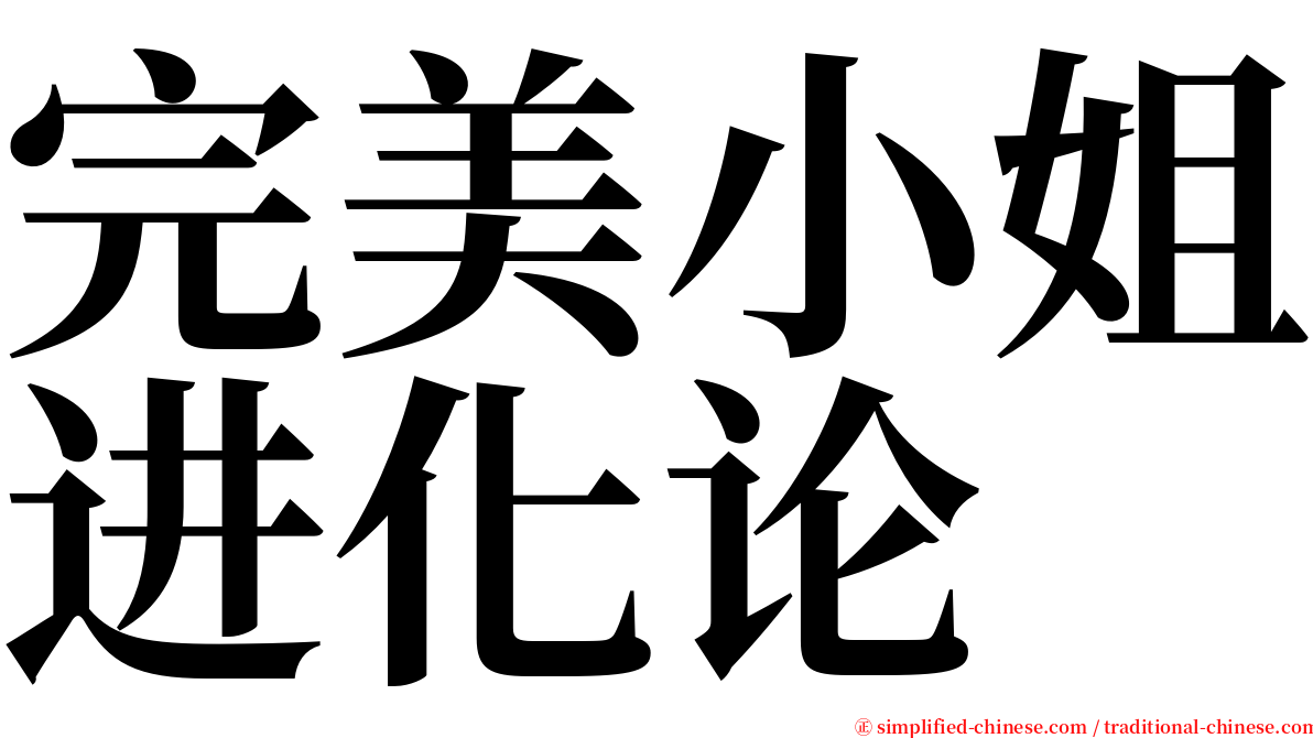 完美小姐进化论 serif font