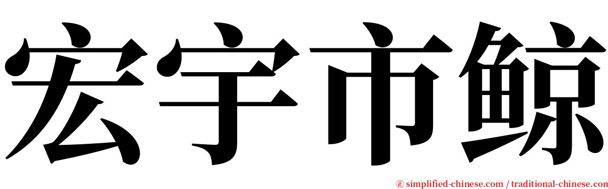 宏宇市鲸 serif font