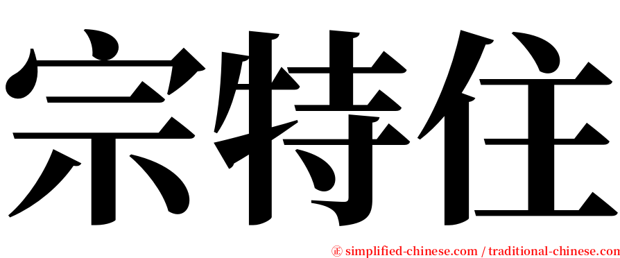 宗特住 serif font