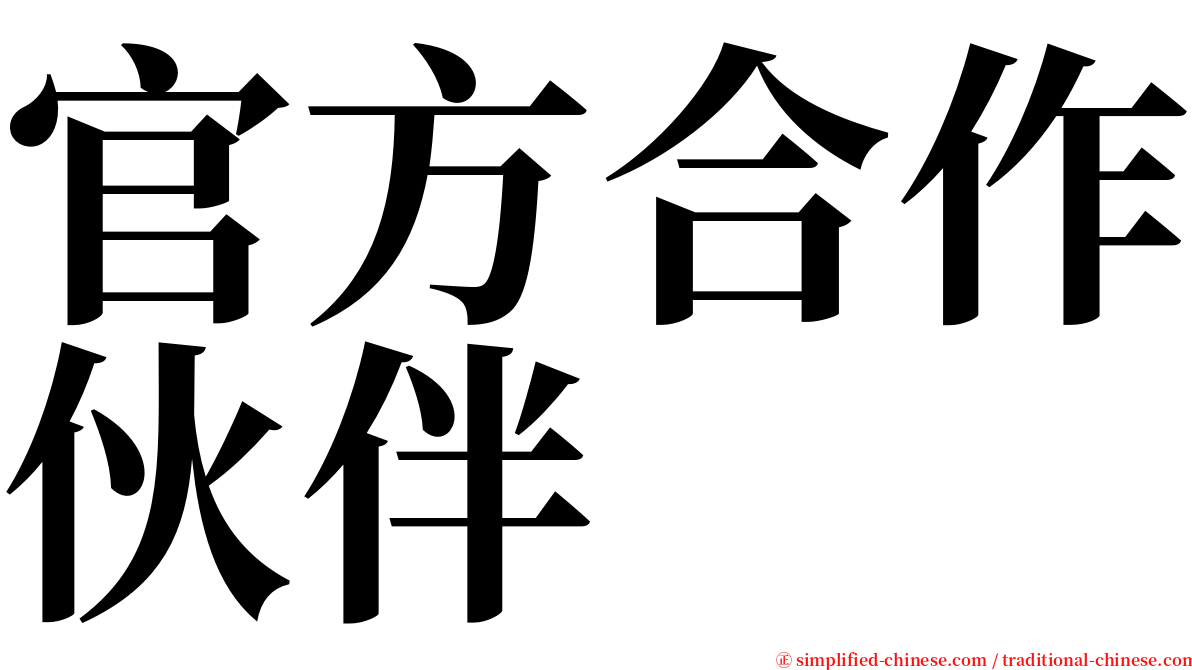 官方合作伙伴 serif font