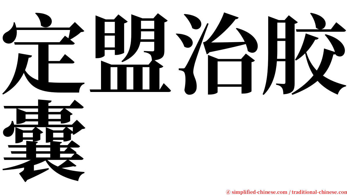 定盟治胶囊 serif font