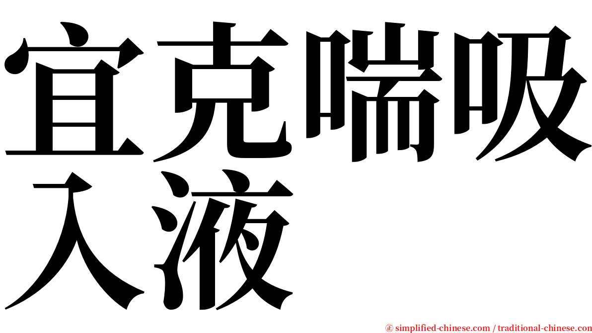 宜克喘吸入液 serif font