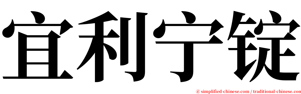 宜利宁锭 serif font