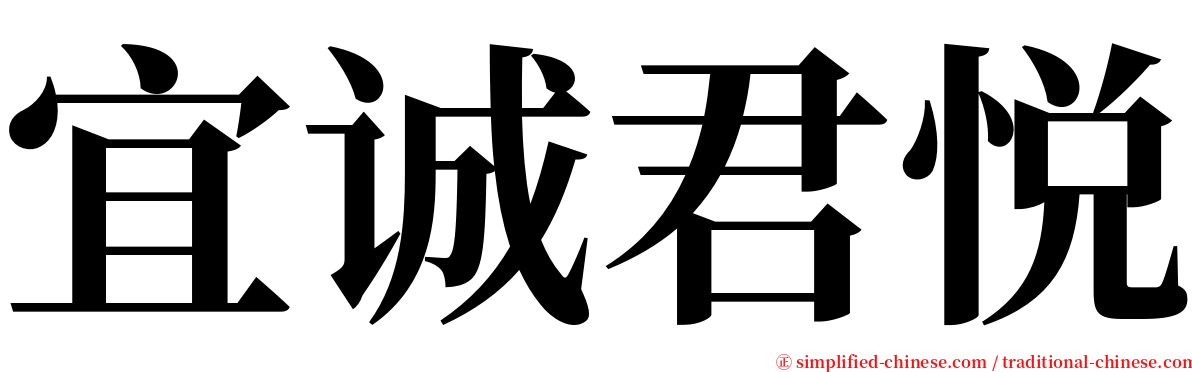 宜诚君悦 serif font