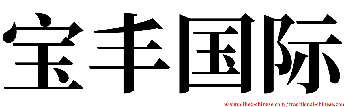 宝丰国际 serif font