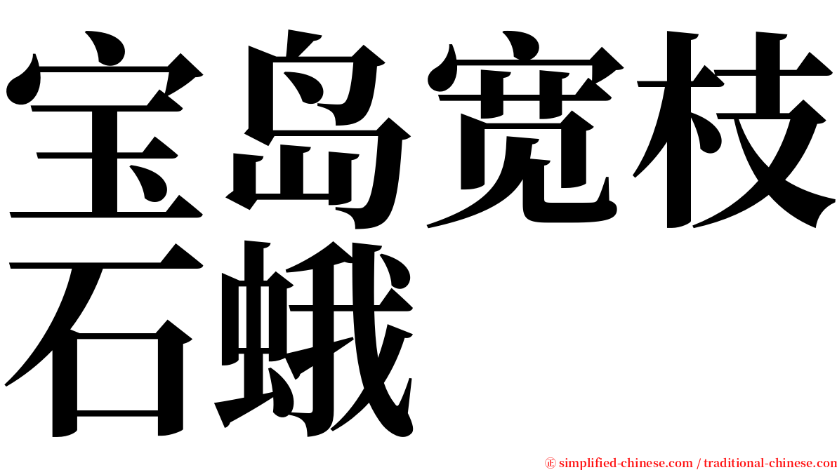 宝岛宽枝石蛾 serif font