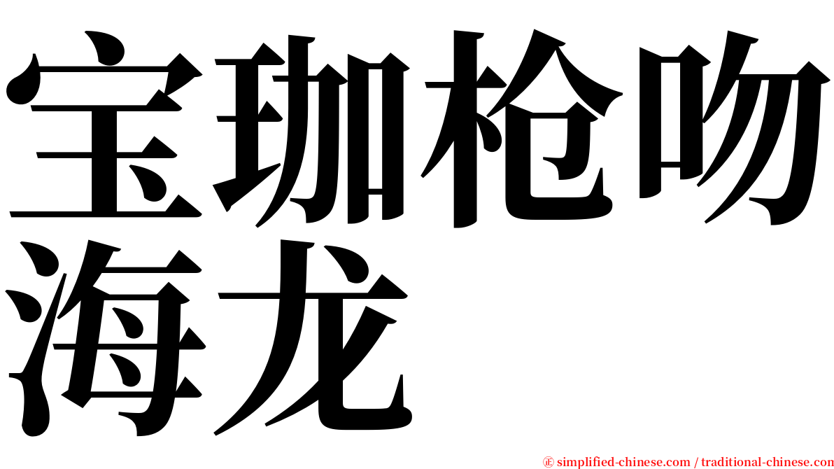 宝珈枪吻海龙 serif font