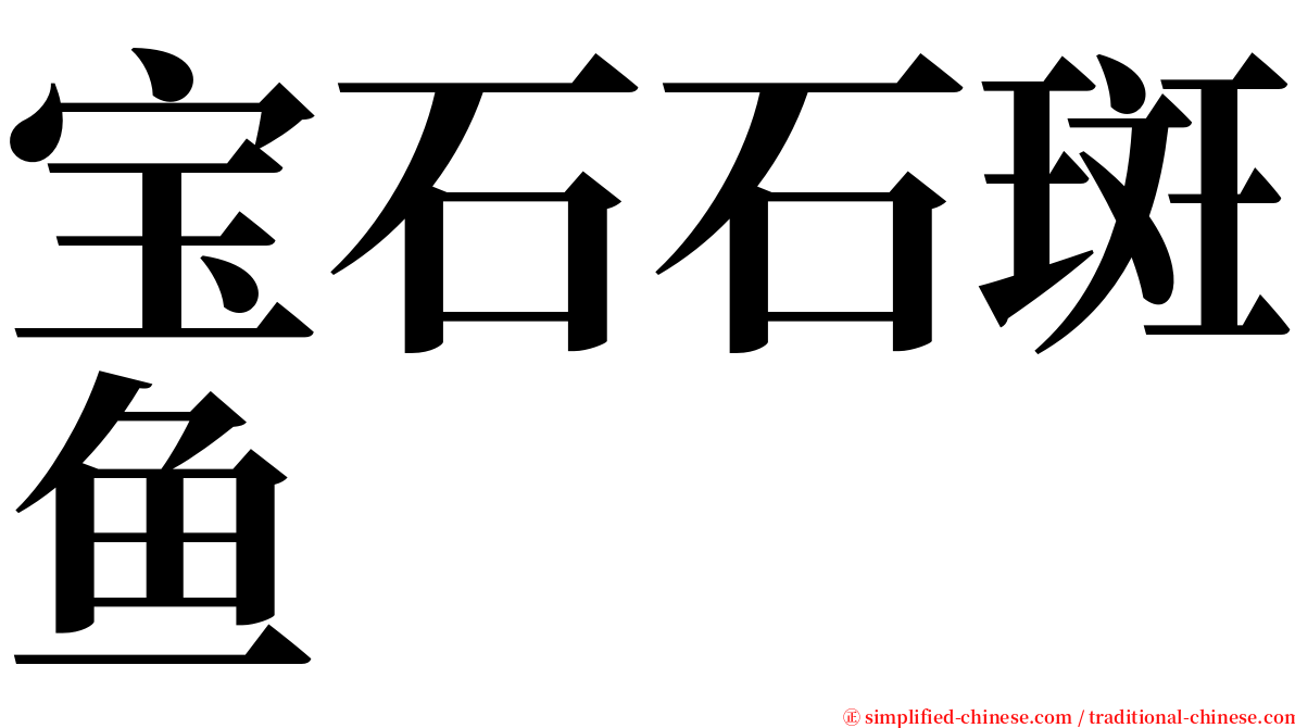 宝石石斑鱼 serif font