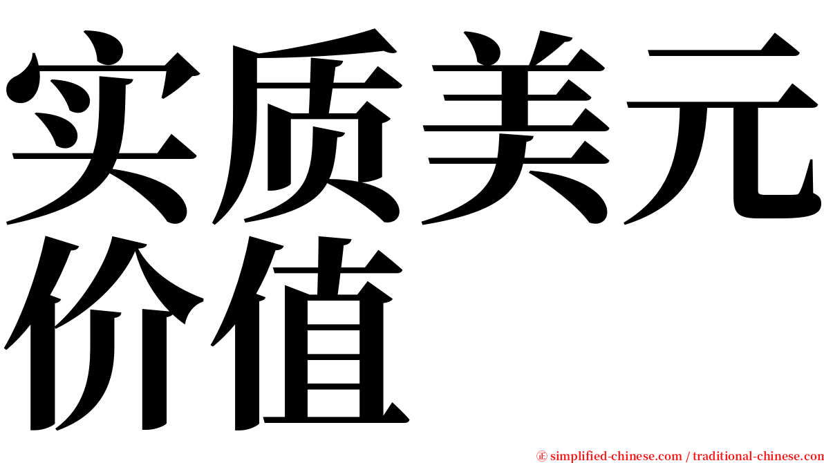 实质美元价值 serif font