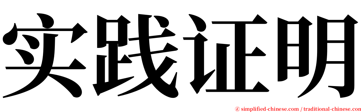 实践证明 serif font