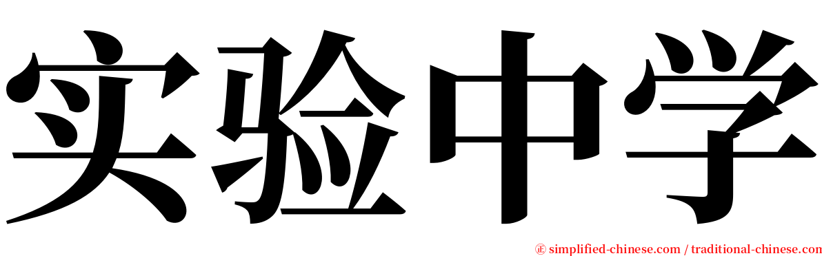 实验中学 serif font