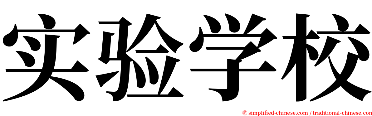 实验学校 serif font