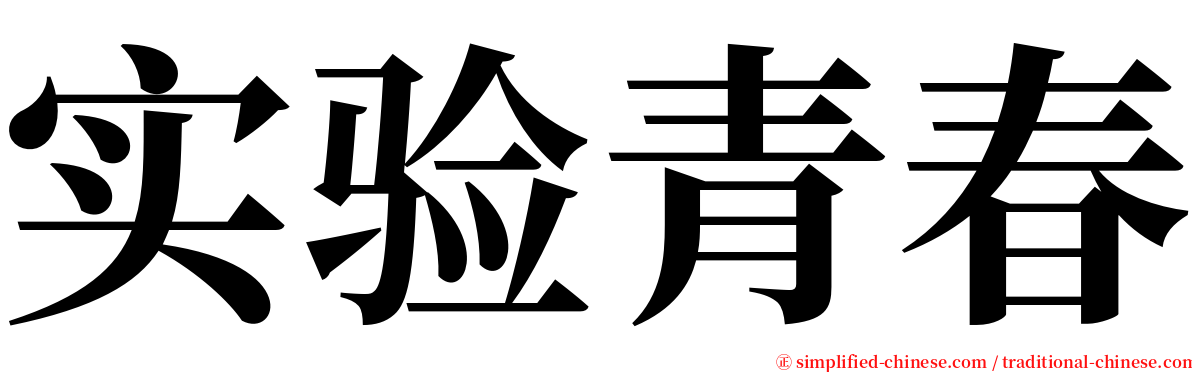 实验青春 serif font