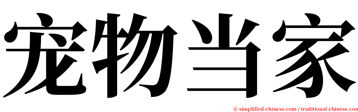 宠物当家 serif font