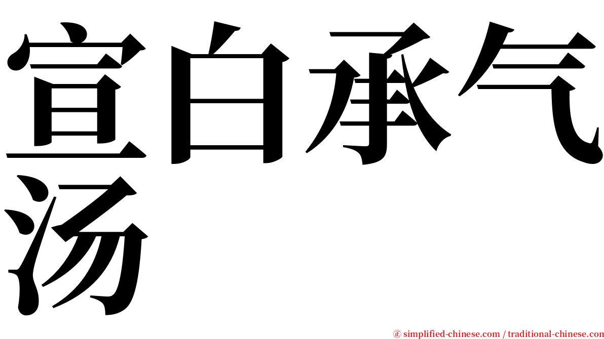 宣白承气汤 serif font