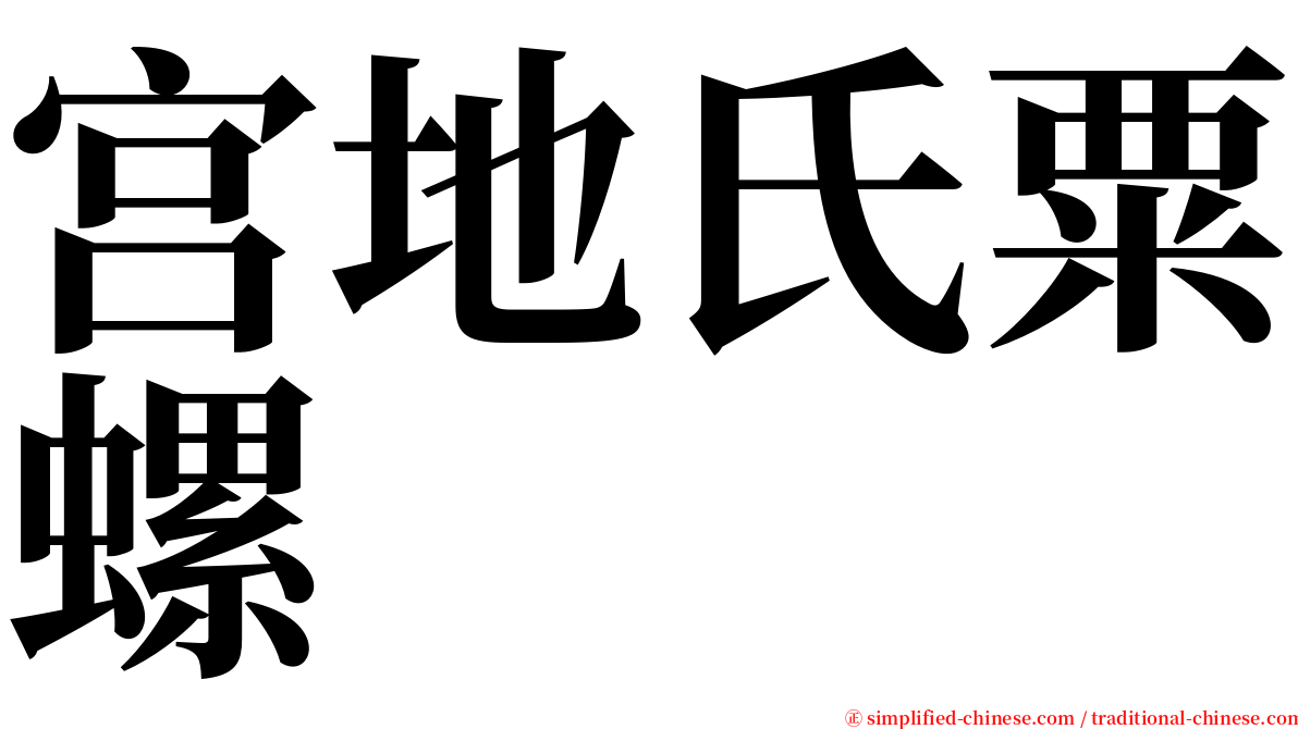 宫地氏粟螺 serif font